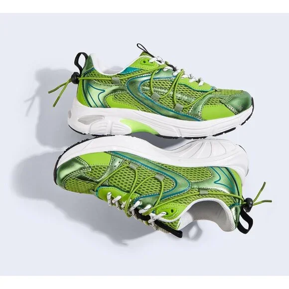 Lucky Step Women's Purple Green Walking Shoes Running Platform Mesh Casual - Picture 7 of 9